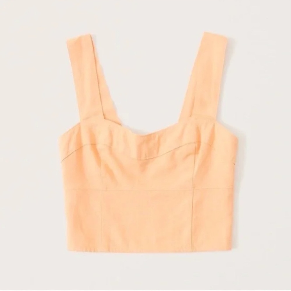 Abercrombie & Fitch Peach Square-Neck Crop Top